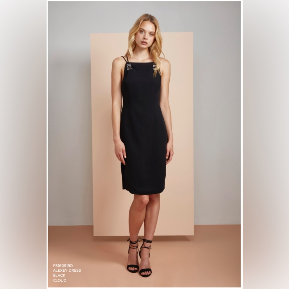 Finders Keepers Sleek Black Asymmetrical Dress
